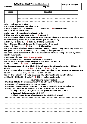 Bộ đề kiểm tra 45 phút môn Hình học Lớp 6